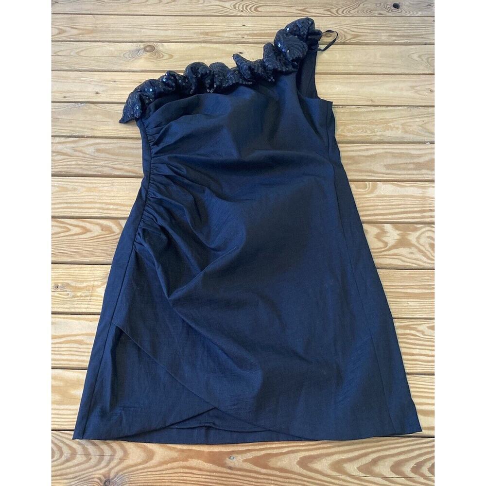 S.L. Fashions One Shoulder Sequin Trim Dress Size 16 Girl’s Black
